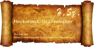 Heckenast Szilveszter névjegykártya